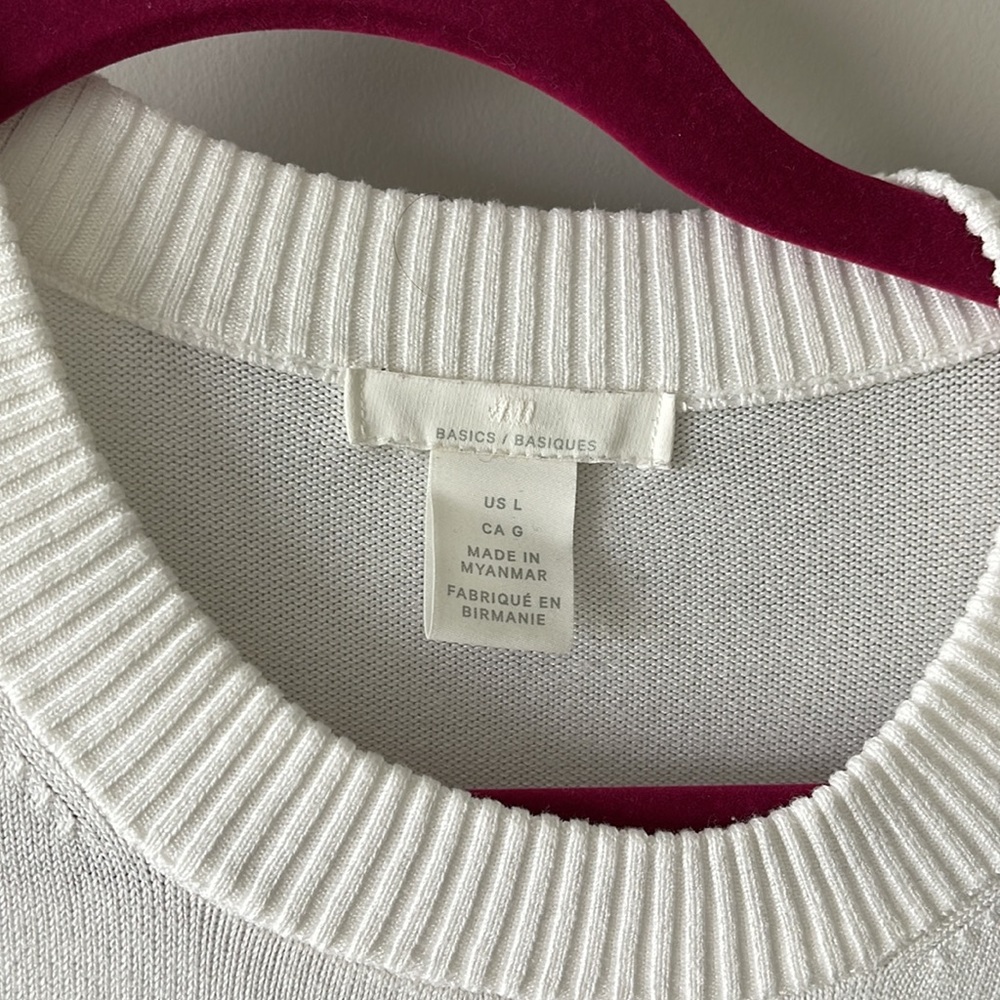 H&M white basic sweater size L - Picture 3 of 5